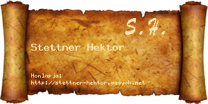 Stettner Hektor névjegykártya
